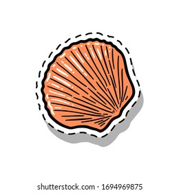 Seashell. Vector cartoon illustration. Stickers and icons on the theme of lifestyle.