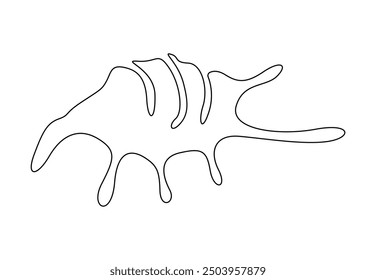 Seashell vector continuous one line drawing 