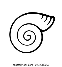 Seashell vector doodle illustration. Hand drawn vector element on white background. Best for seamless patterns, decoration,  and your design.