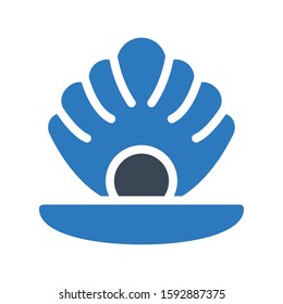seashell  vector glyph color icon 