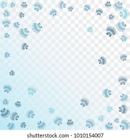 Seashell vector graphics, pearl bivalved mollusks illustration. Aquatic scallop, bivalve pearl shell, marine mollusk isolated wildlife background. Simple sea shell graphic design.