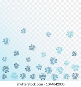 Seashell vector graphics, pearl bivalved mollusks illustration. Macro scallop, bivalve pearl shell, marine mollusk isolated wild life background. Simple sea shell graphic design.