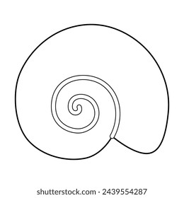Seashell vector illustration. Black and white outline Seashell Coloring page for kids and adults. Page for relaxation and meditation. Vector illustration