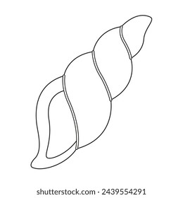 Muschel-Vektor-Illustration. Schwarz-Weiß Umriss Muschel Malvorlagen für Kinder und Erwachsene. Seite für Entspannung und Meditation. Vektorgrafik