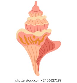 Ilustración vectorial Seashell. Molusco oceánico, criatura submarina. Dibujado a mano garabato, boceto de animal marino. Concha de berberecho acuario. Clipart aislado de dibujos animados marinos.
