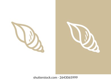 Seashell Vector Line Art Icon Illustration for Marine Life and Beach Themed Designs