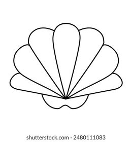 Seashell Vector Line Icon Design