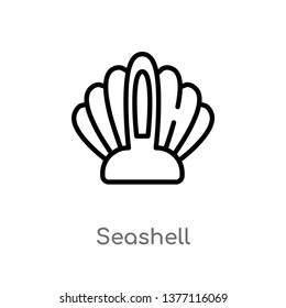 seashell vector line icon. Simple element illustration. seashell outline icon from summer concept. Can be used for web and mobile