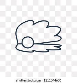 Seashell vector outline icon isolated on transparent background, high quality linear Seashell transparency concept can be used web and mobile