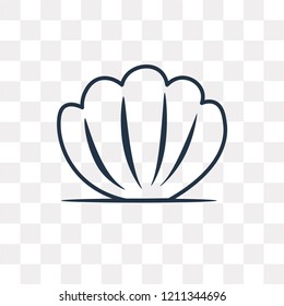 Seashell vector outline icon isolated on transparent background, high quality linear Seashell transparency concept can be used web and mobile