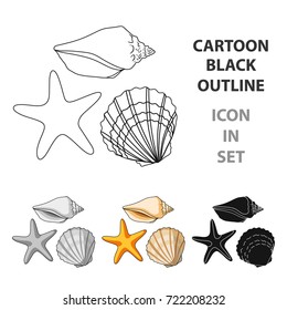Seashells from the bottom of the sea.Summer rest single icon in cartoon style vector symbol stock illustration.