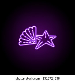 seashells dusk style icon. Elements of Summer holiday & Travel in neon style icons. Simple icon for websites, web design, mobile app, info graphics