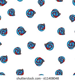 seashells hand drawn seamless pattern. Vector