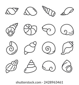 Seashells icon set vector illustration