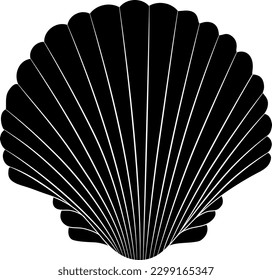 Seashells illustration in a set of silhouette vector graphics