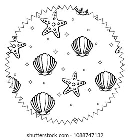Seashells and Sea Stars pattern