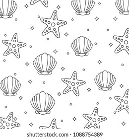 Seashells and Sea Stars pattern