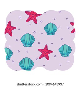 Seashells and Sea Stars pattern