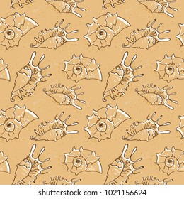  seashells seamless pattern