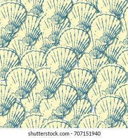 seashells seamless pattern. Illustration for your design. Sketch