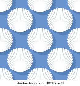 Seashells seamless pattern. Vector stock illustration eps10.