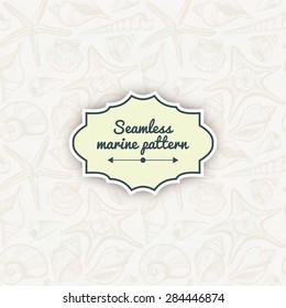 seashells seamless pattern vintage sketch style vector summer nautical seaside background illustration