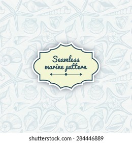 seashells seamless pattern vintage sketch style vector summer nautical seaside background illustration