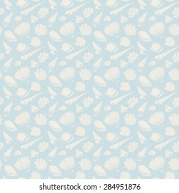 seashells seamless pattern vintage vector summer background illustration