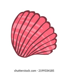 Seashells set. Snail sea shell. Marine underwater twisted seashell. Spiral shape. Undersea mollusc. Animal and wildlife. Cartoon art illustration isolated on white background. Vector sketch