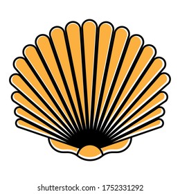 Seashells / shellfish flat colours icon for apps and websites