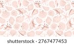 Seashells, starfish Seamless Pattern. Tropical beach, shells. Marine Summer coastal aesthetic. Hand drawn Mediterranean endless vector background