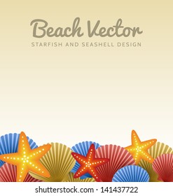Seashells and starfishes design