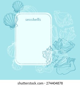 seashells template for a card