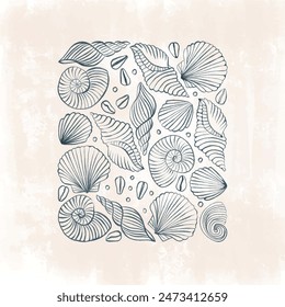 seashells tshirt print pattern. fashion and more