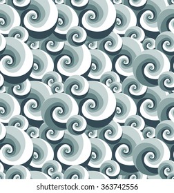 Seashells vector background. Octopus tentacles texture.Tornadoes,hurricanes image. Cloudy sky. Stormy weather.Sea,ocean water.Swirls textile. Vortex pattern.