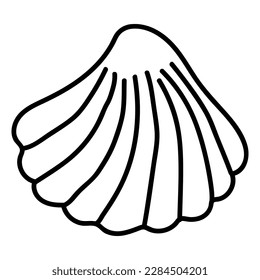Seashells vector Hand drawn illustrations. mollusk sea shells line icon