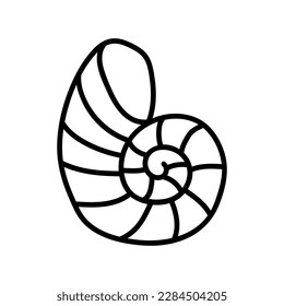 Seashells vector Hand drawn illustrations. mollusk sea shells line icon