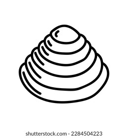 Seashells vector Hand drawn illustrations. mollusk sea shells line icon