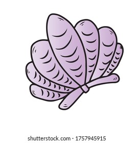 Seashell.Vector summer children's design for postcards-banners.Rest