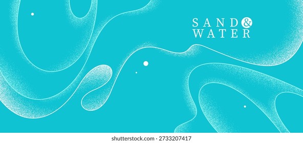 Seashore abstract linear vector background, ocean water and sand on waves calming and relaxing abstract art, curvy lines and textures minimal graphics.