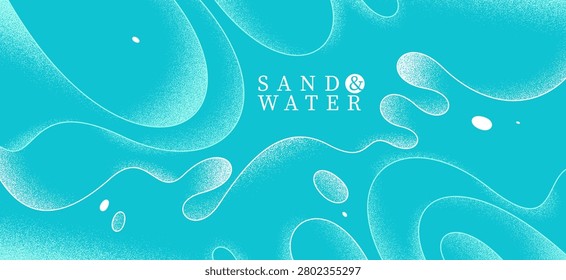 Seashore abstract linear vector background, ocean water and sand on waves calming and relaxing abstract art, curvy lines and textures minimal graphics.
