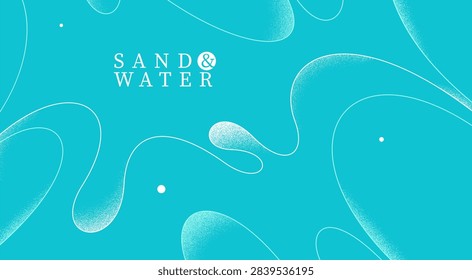 Seashore abstract linear vector background, ocean water and sand on waves calming and relaxing abstract art, curvy lines and textures minimal graphics.