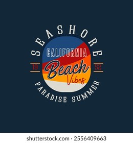 Seashore California Beach  Paradise Summer retro graphic tee print