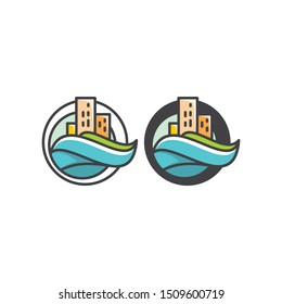 seashore city logo icon vector