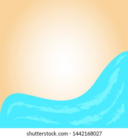 Seashore image with sand, water and waves - Vector