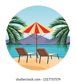 seashore landscape cartoon
