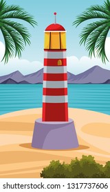 seashore landscape cartoon