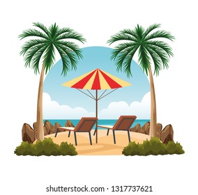 seashore landscape cartoon