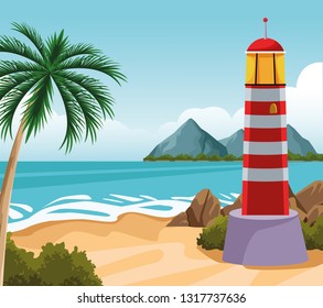 seashore landscape cartoon
