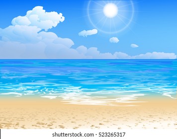 seashore vector of an ocean and beach